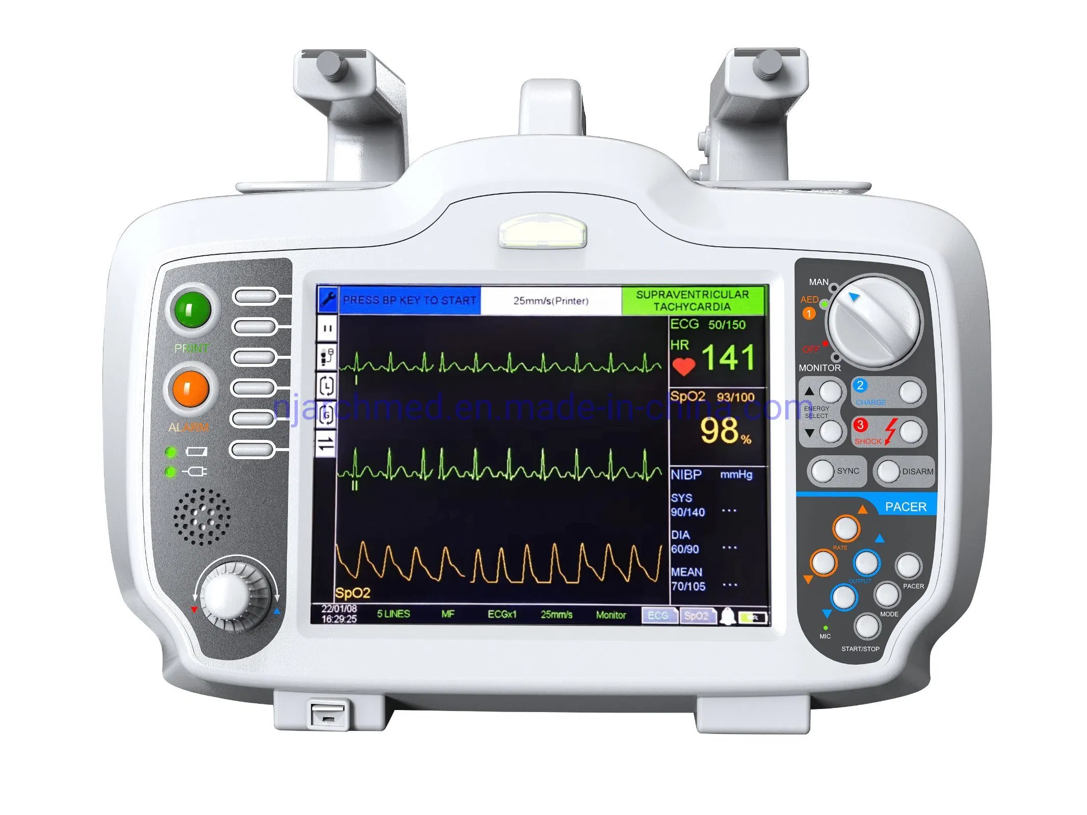 Medical Equipment Portable Biphasic Defibrillator with 8′ ′ High Resolution LCD Display Medical Instrument