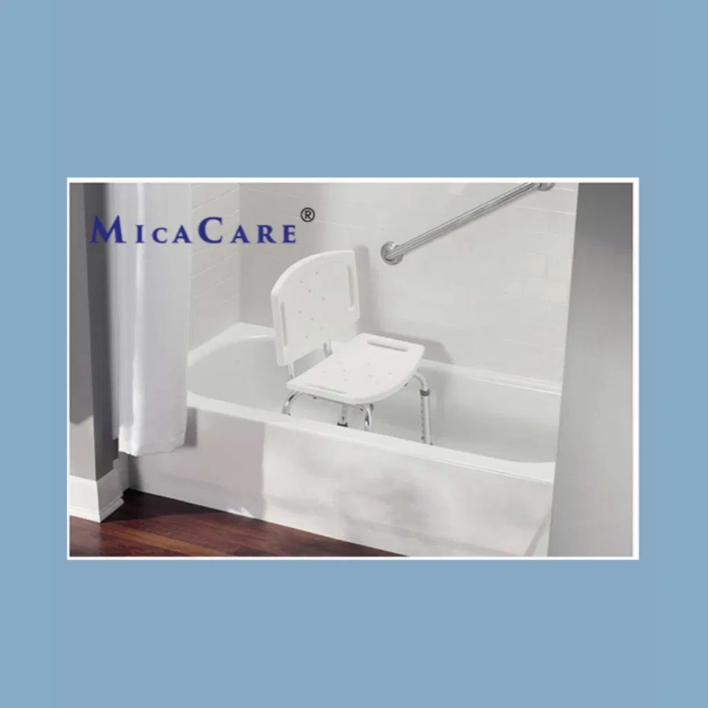Ergonomic Shower Chair with Adjustable Height and Padded Backrest