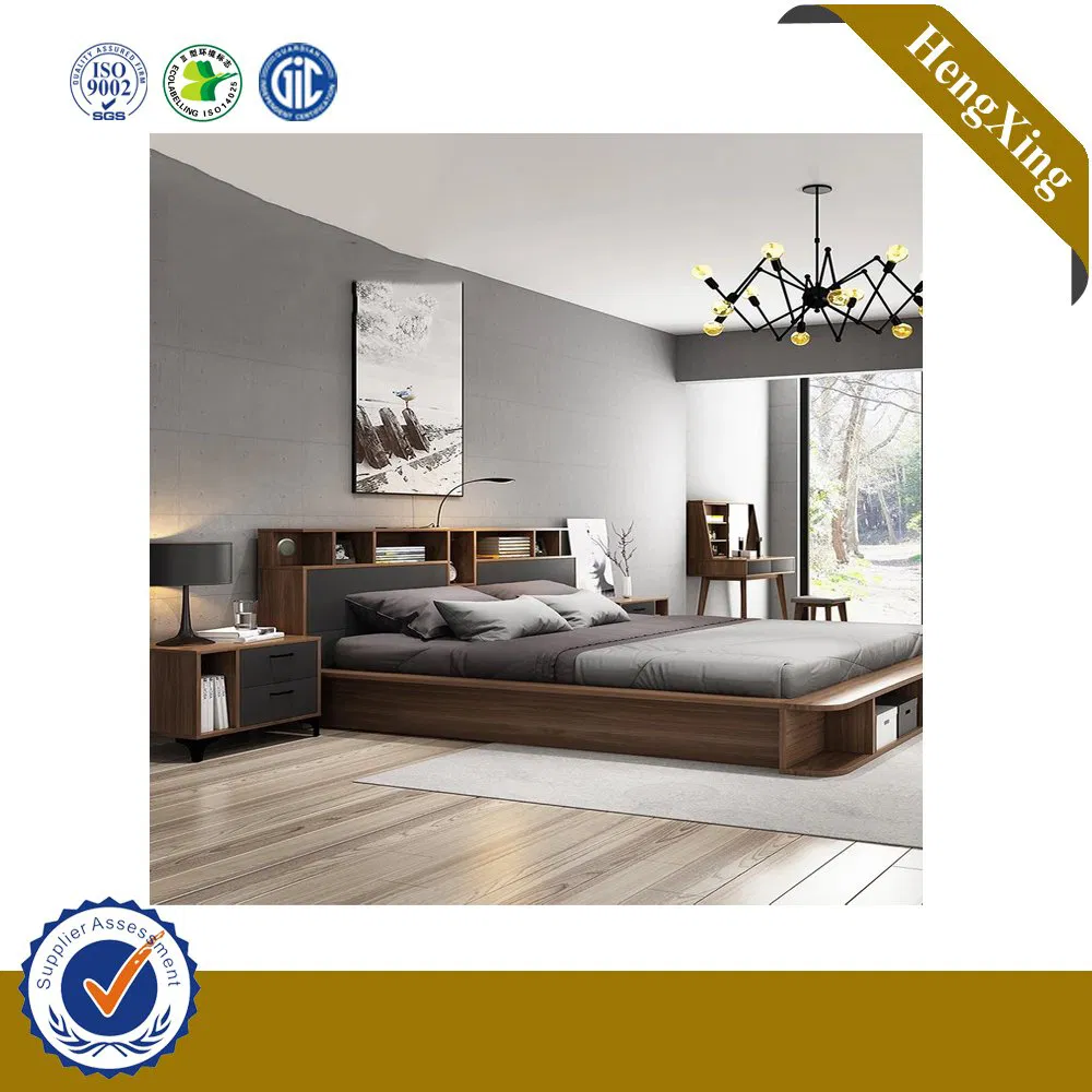 Wooden Used Home Hotel Bedroom Furniture Set Mattresses MDF Double Single Adult King Bed