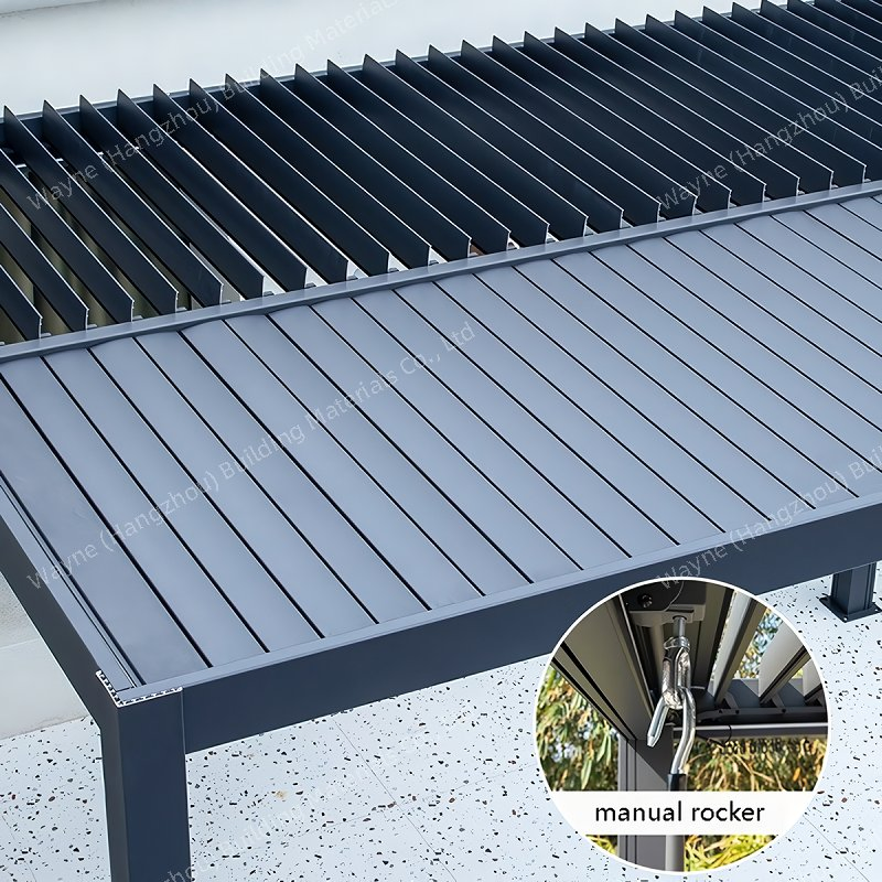 Outdoor Water Proof Pergola Roof Aluminium Pergola Kit Bioclimatic Aluminum Louvre Pergola