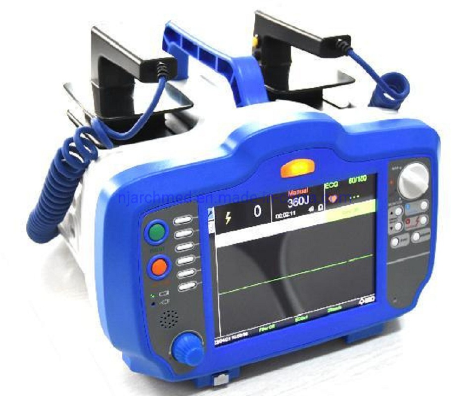 Medical Equipment Portable Biphasic Defibrillator with 8′ ′ High Resolution LCD Display Medical Instrument