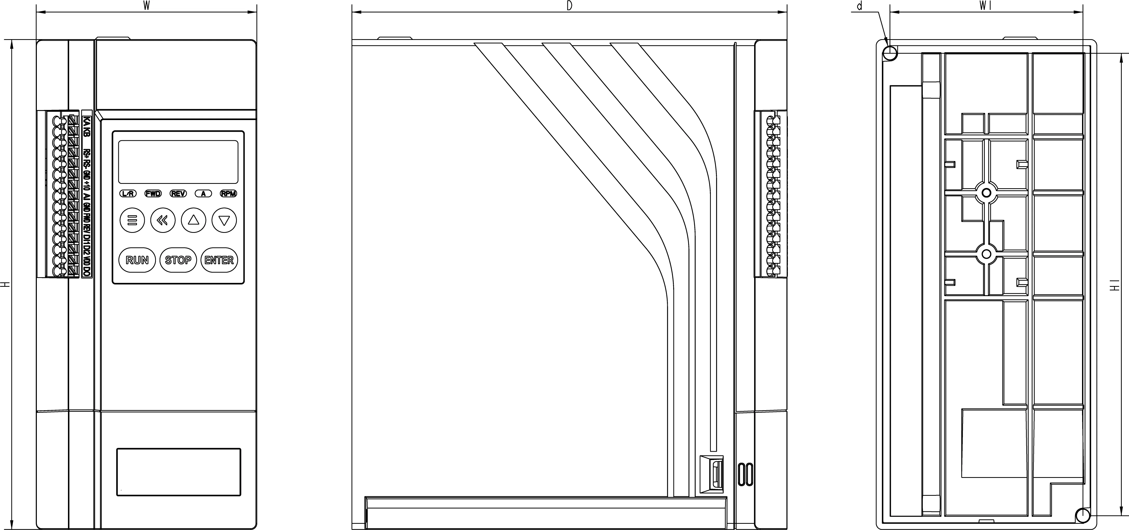 Variador De Frecuencia Aed80 3 Phase Voltage 0~590Hz 220~260VAC -15%~+10% 380~480VAC -15%~+10%