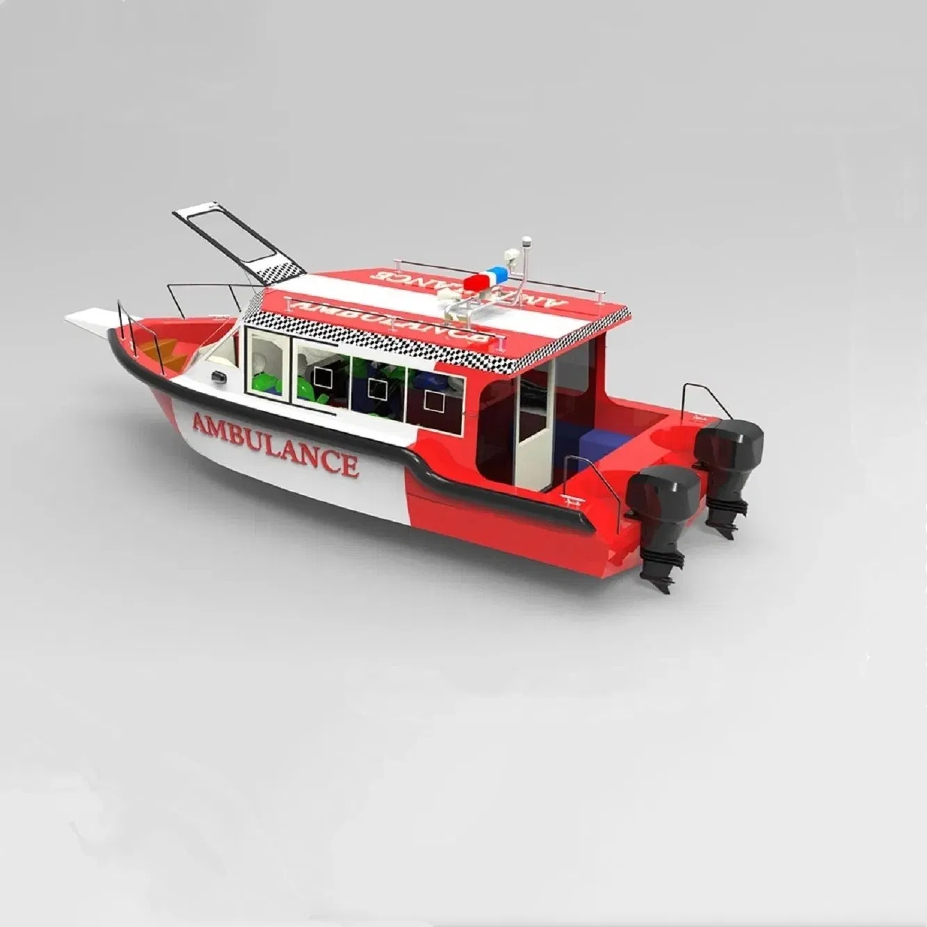 26FT 8m Aluminum Water Hospital Rescue Ambulance Boat for Sale