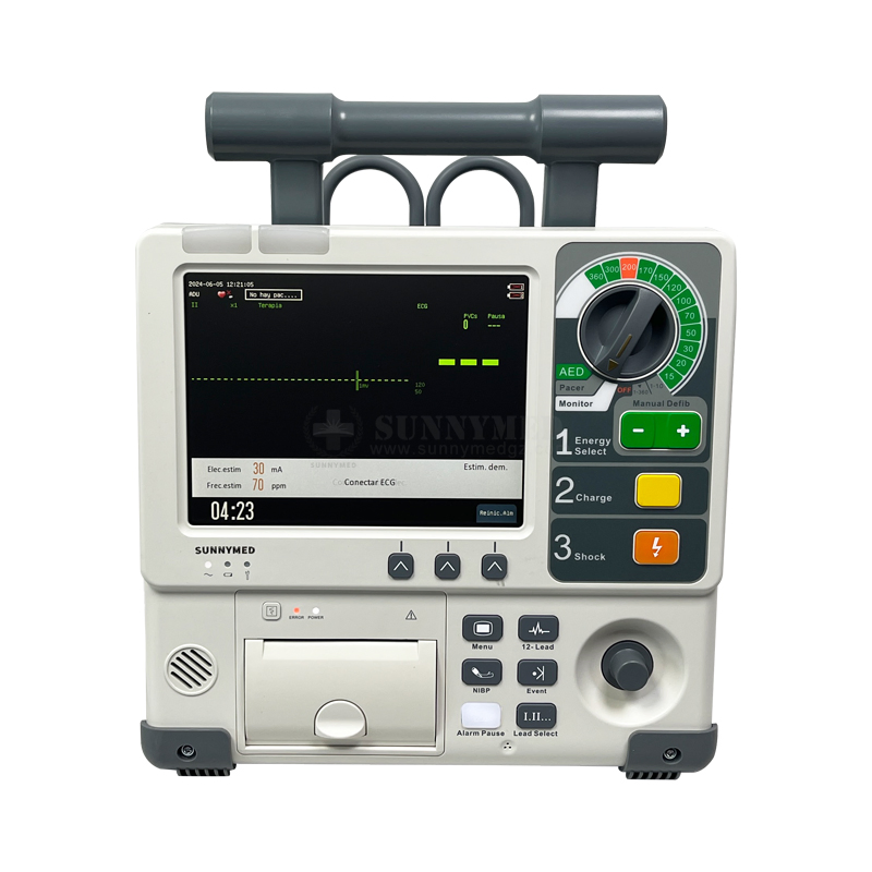 Sy-C026b Professional Aed 3/5/12 Lead ECG S8 Defibrillator Monitor
