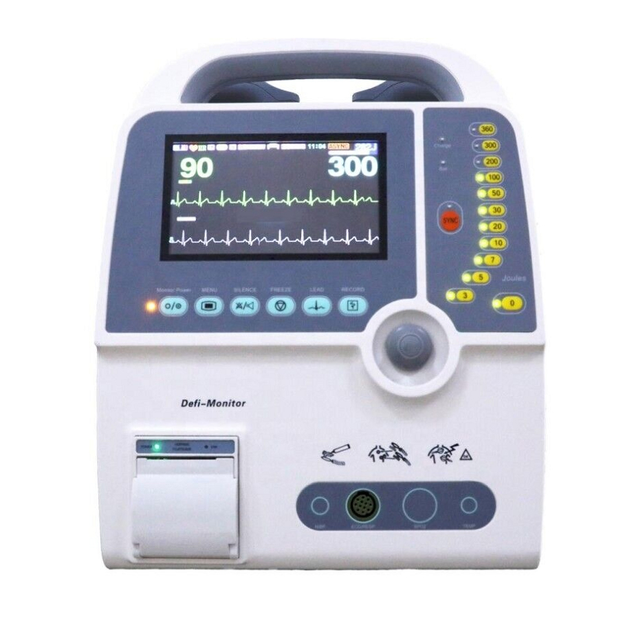 7-Inch TFT LCD Colour Display Screen Emergency Medical Defibrillator Monitor Manual External Biphasic Synchronous/Asynchronous