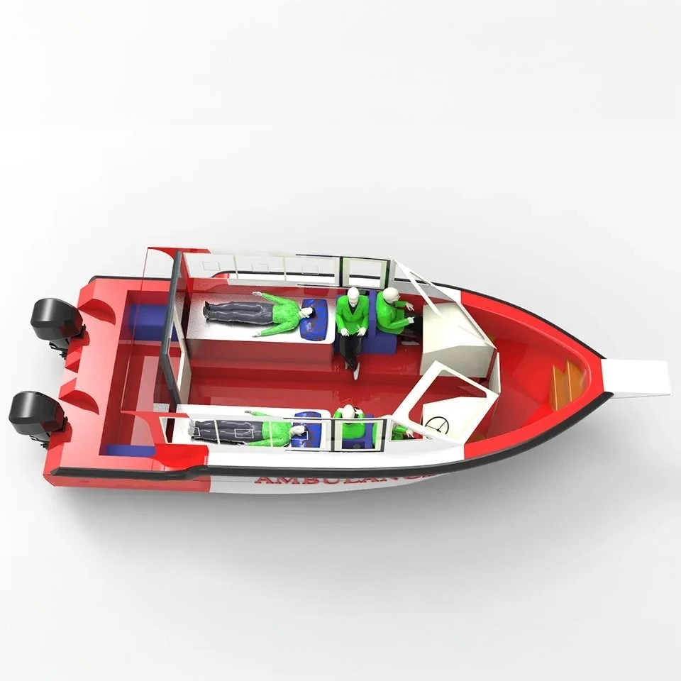 26FT 8m Aluminum Water Hospital Rescue Ambulance Boat for Sale