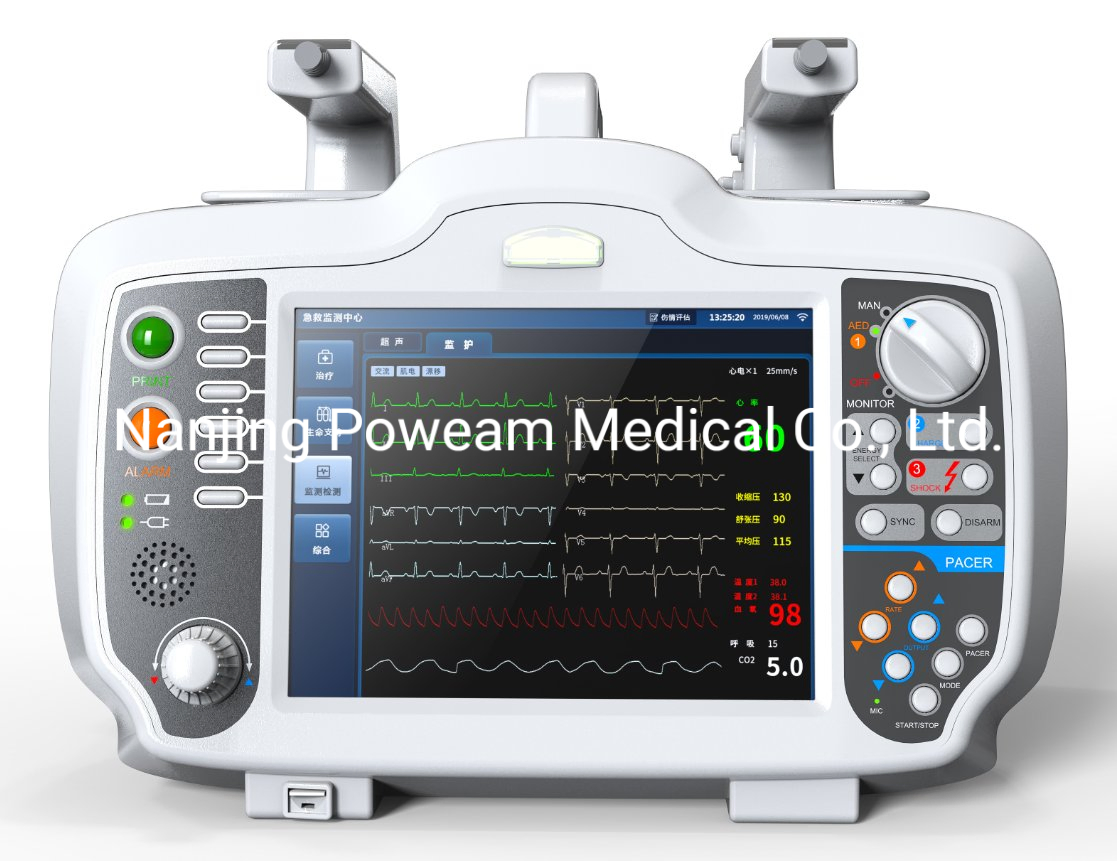 Hospital Use Advanced Defibrillator Monitor First Aid Aed Biphasic Defibrillator/Monitor for Sale