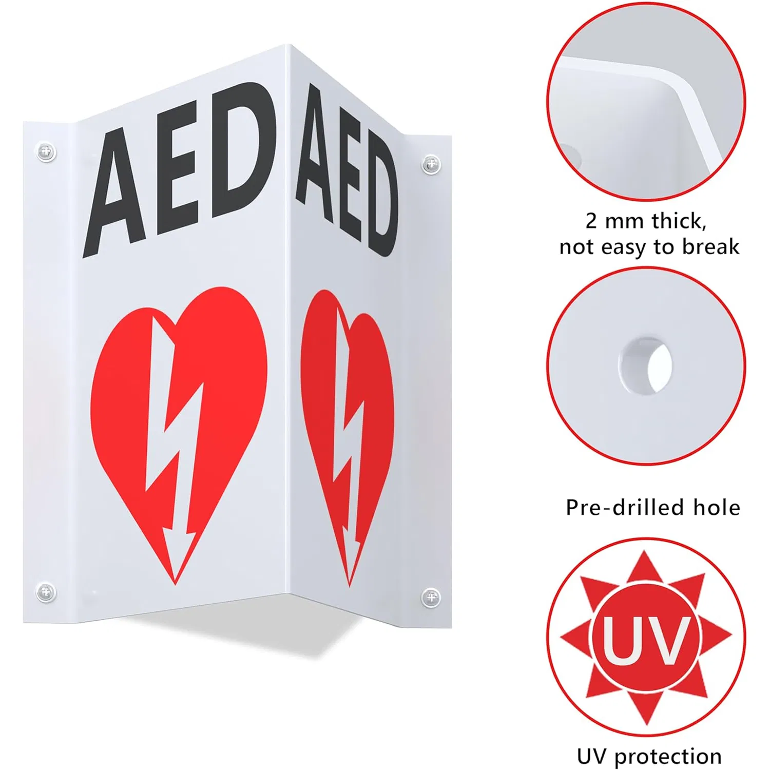 Versatile Aed Projecting Signs for Public Area Mounting