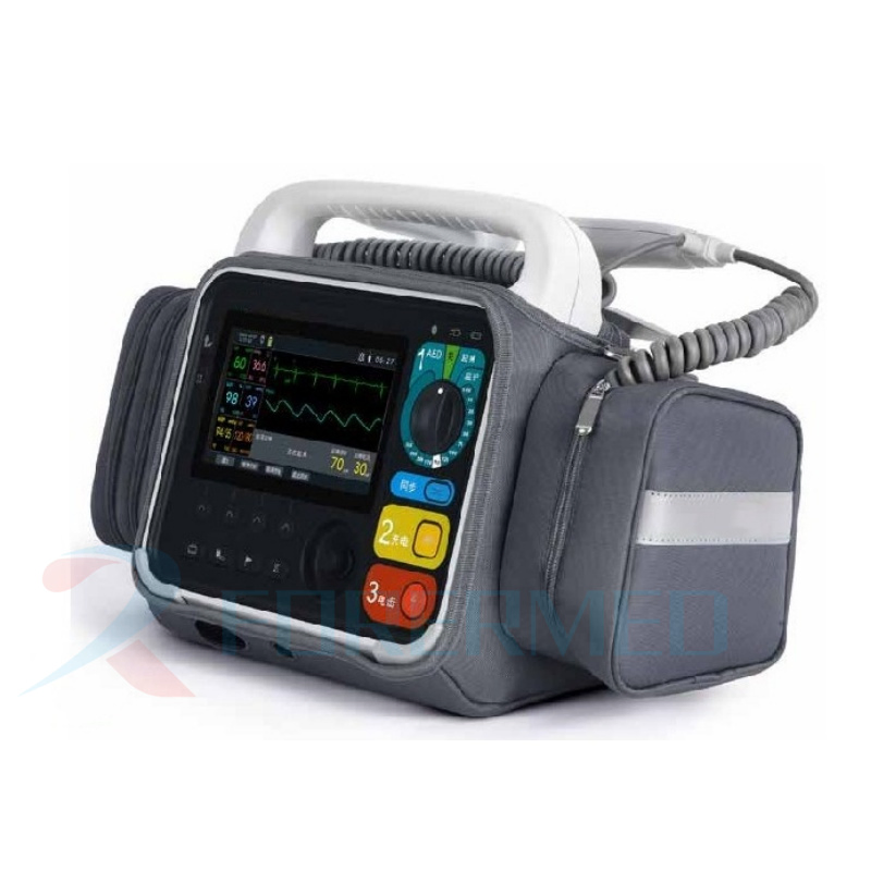 7'' Color Screen Portable Monitor Defbrillator ECG 6 Parameters Monitor Emergency Defbrillator