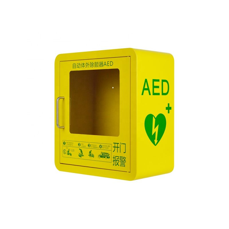 CPR First Aid Defibrillator Training Kit Aluminium Metal Wall Indoor Aed Cabinet with Mounted