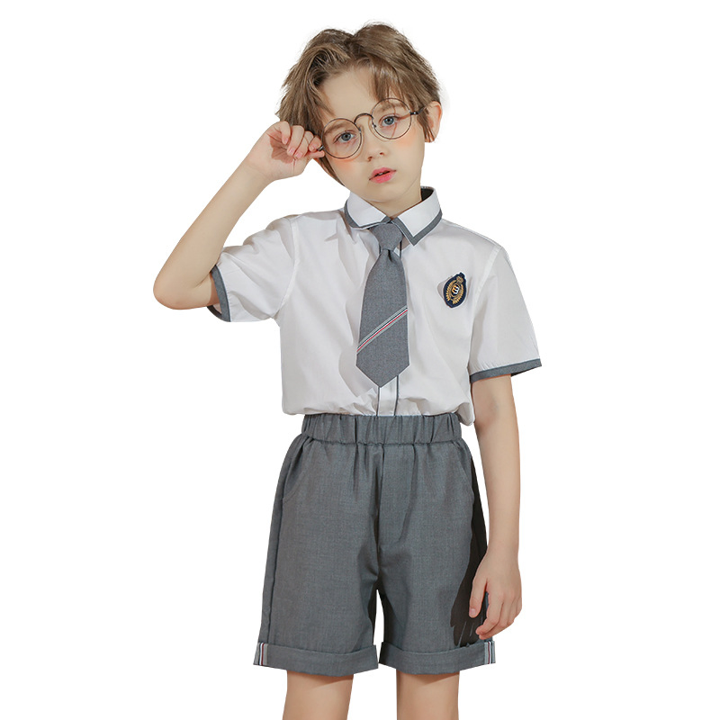 New Summer Elementary School Student Performance Costume Short-Sleeved Shorts Pleated Skirt