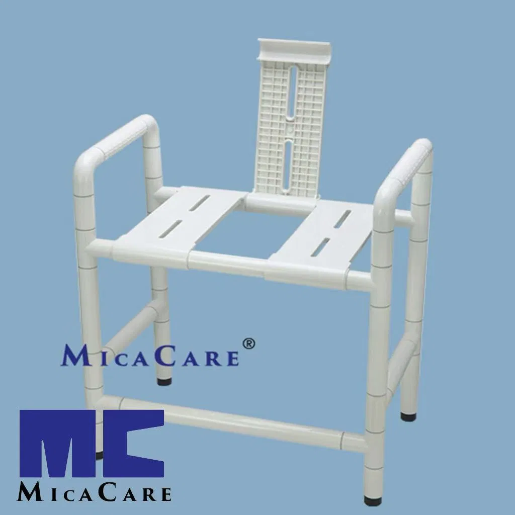 Premium White Mobile Shower Chair with Comfortable Armrests