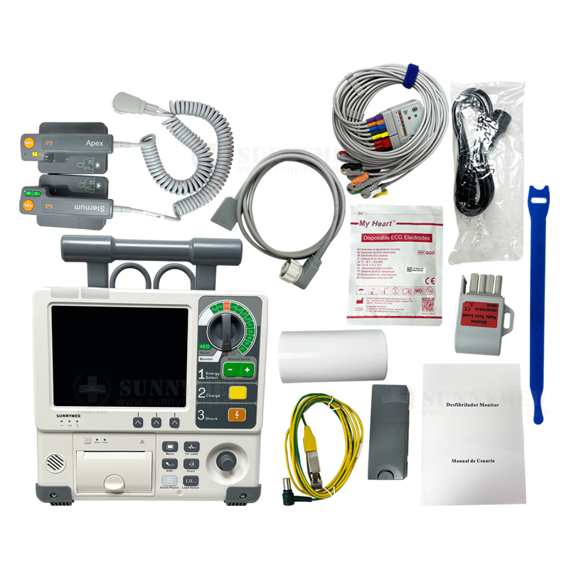 Sy-C026b Professional Aed 3/5/12 Lead ECG S8 Defibrillator Monitor