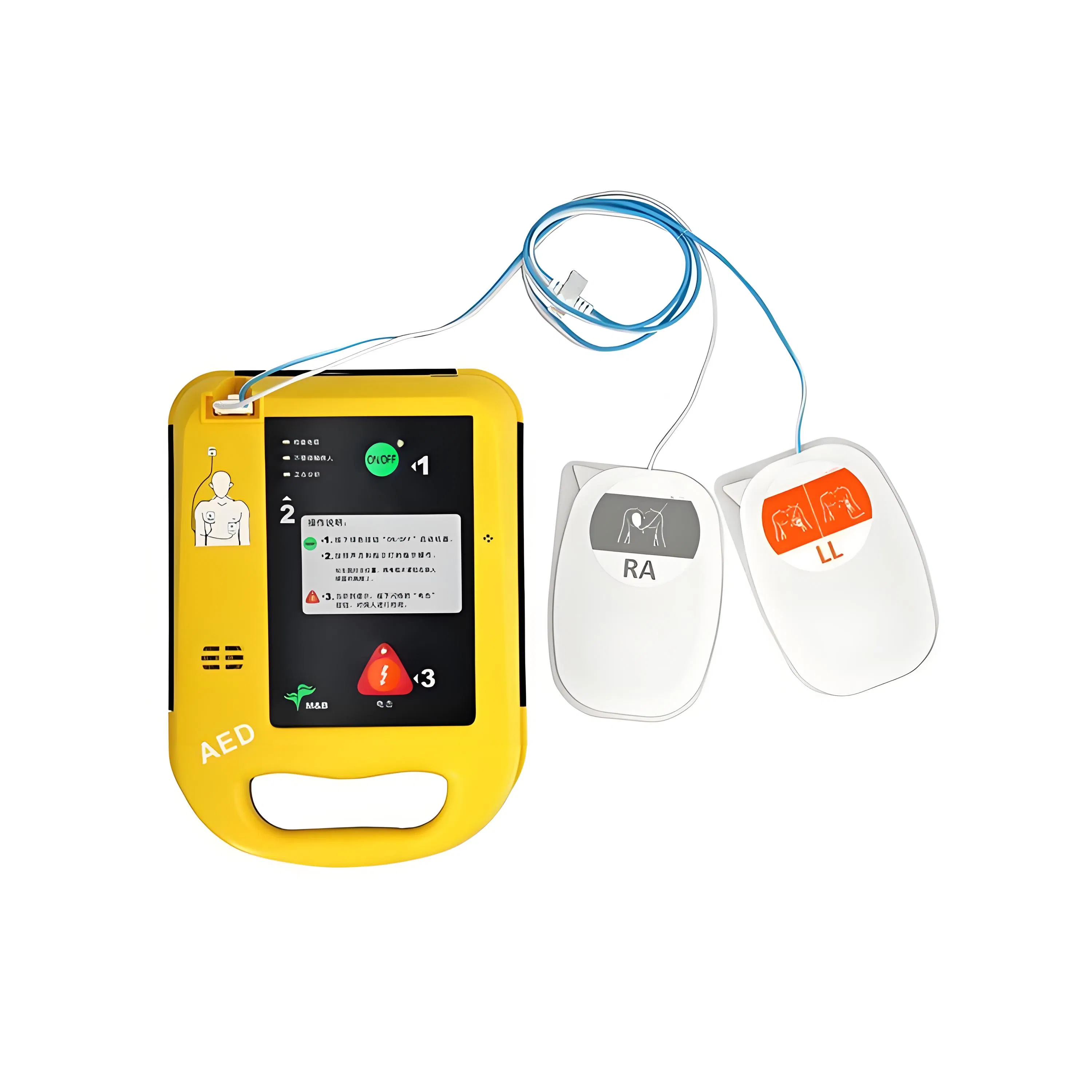 Automated External Defibrillator Aed Portable Life Saving Device for Adults Children Cardiac Emergency Heart Rescue Equipment with Voice Prompt CPR Feedback