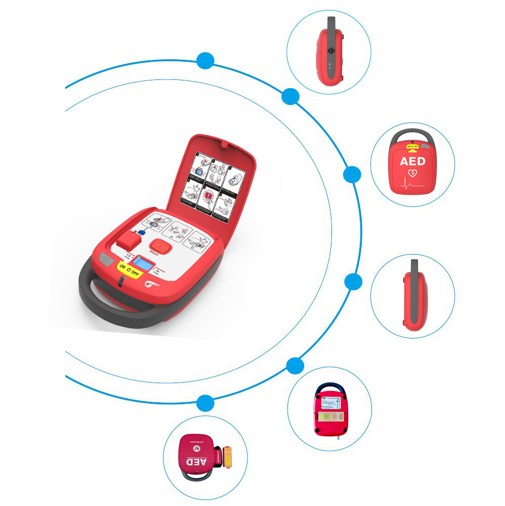 Automatic External Defibrillator (AED) with Low Energy Bte, Bluetooth, Adult/Pediatric Compatible Pads