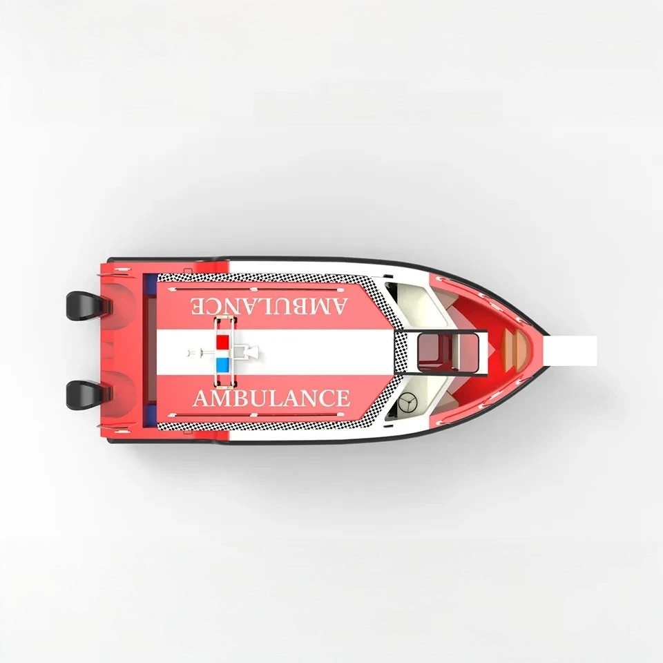 26FT 8m Aluminum Water Hospital Rescue Ambulance Boat for Sale