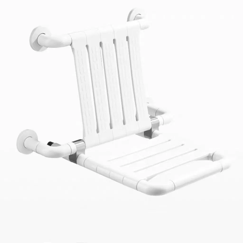 Comfortable Folding Shower Seat with Backrest for Seniors