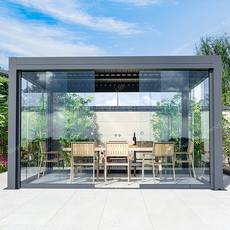 Outdoor Water Proof Pergola Roof Aluminium Pergola Kit Bioclimatic Aluminum Louvre Pergola