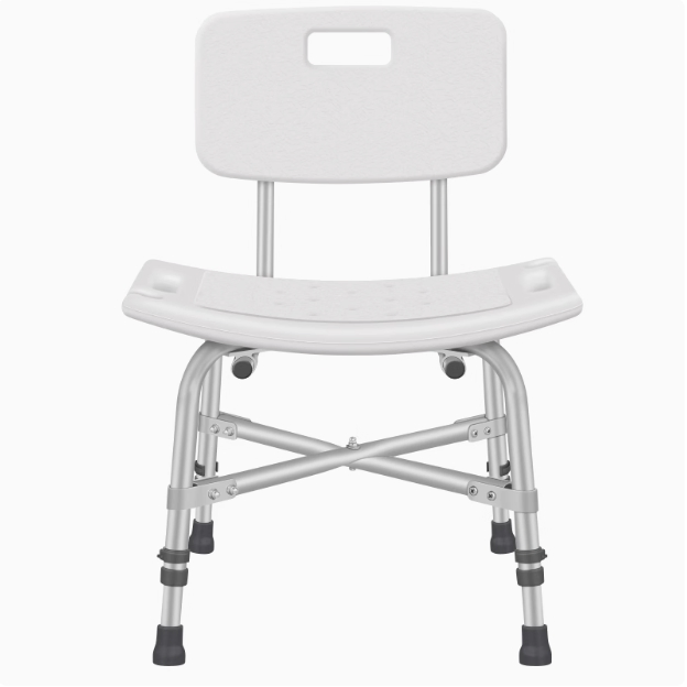 Ergonomic Shower Chair with Adjustable Height and Padded Backrest
