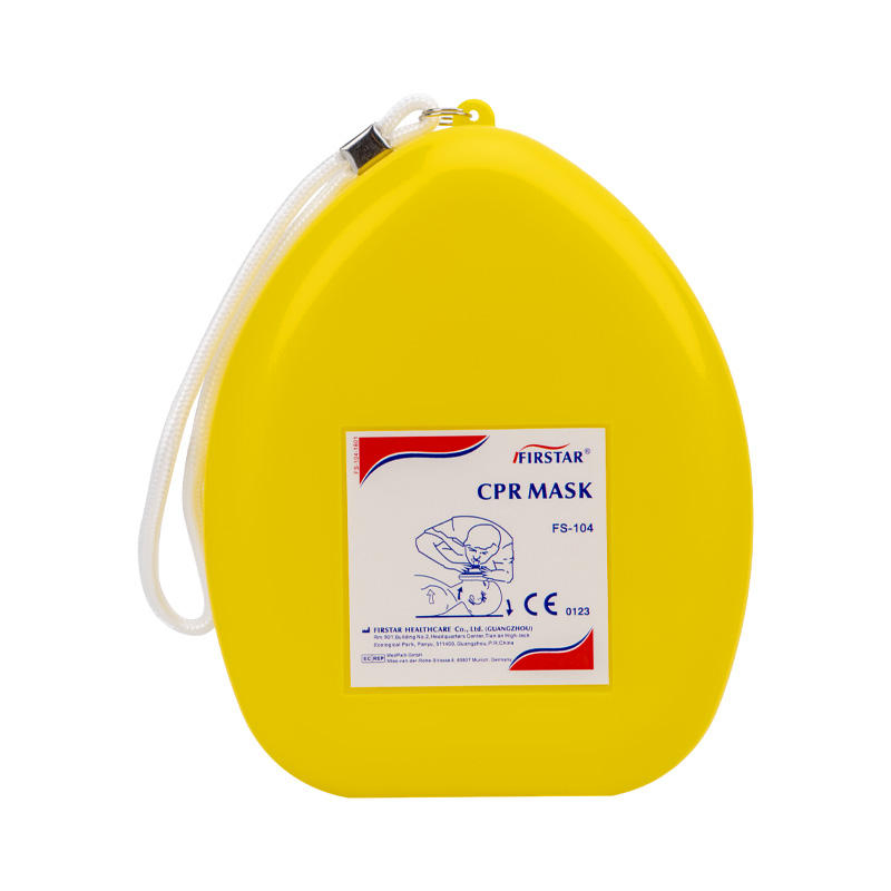 CPR Rescue Mask One Way Valve Hard Case Strap with or Without O2 Port for First Aid or Aed Training