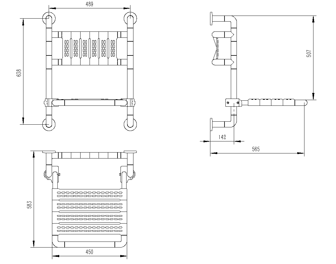 Ergonomic Adjustable Folding Bath Chair with Safety Features