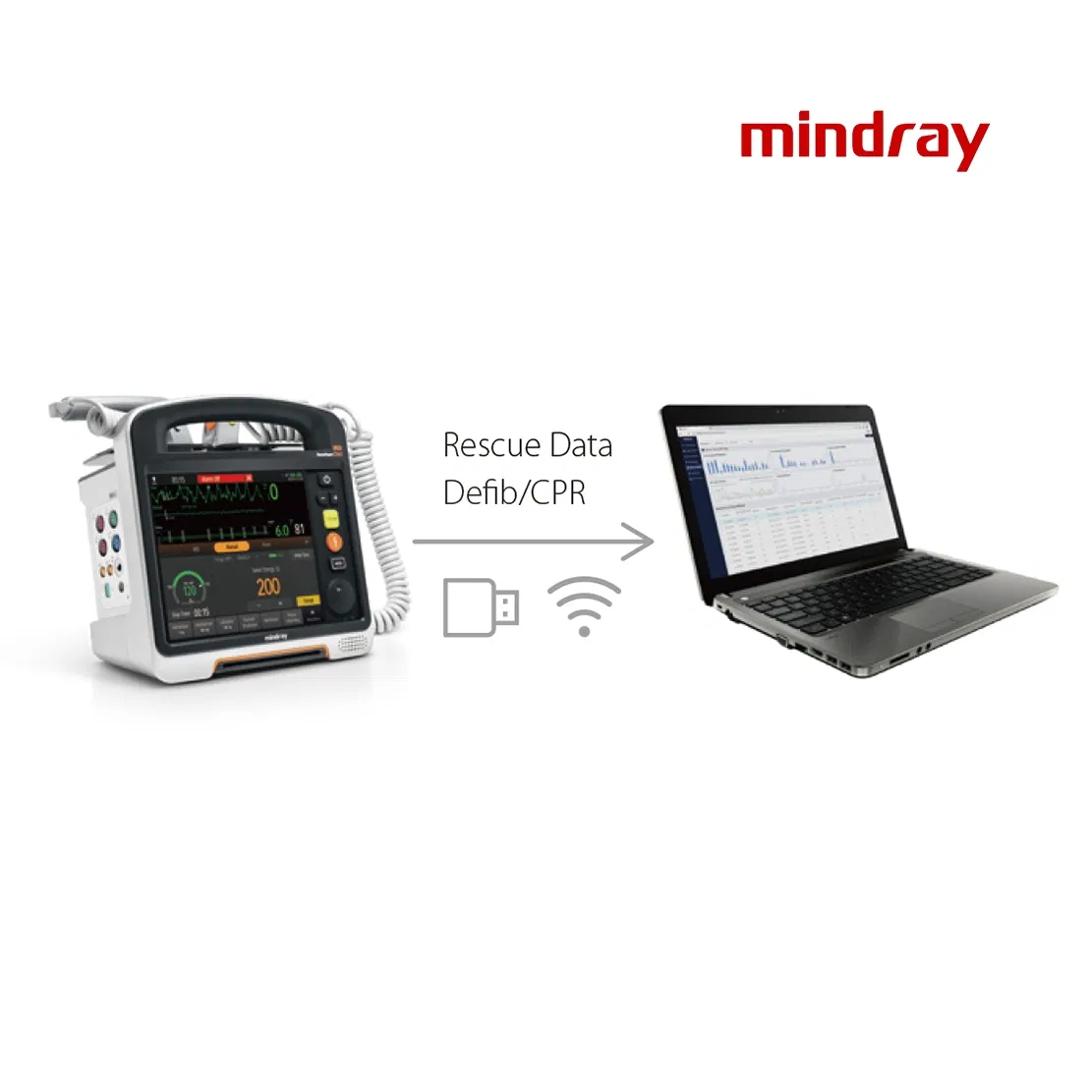 Mindray BeneHeart D60 Emergency First-aid Device 7 Inch Color Tft Screen Defibrillator Portable Aed