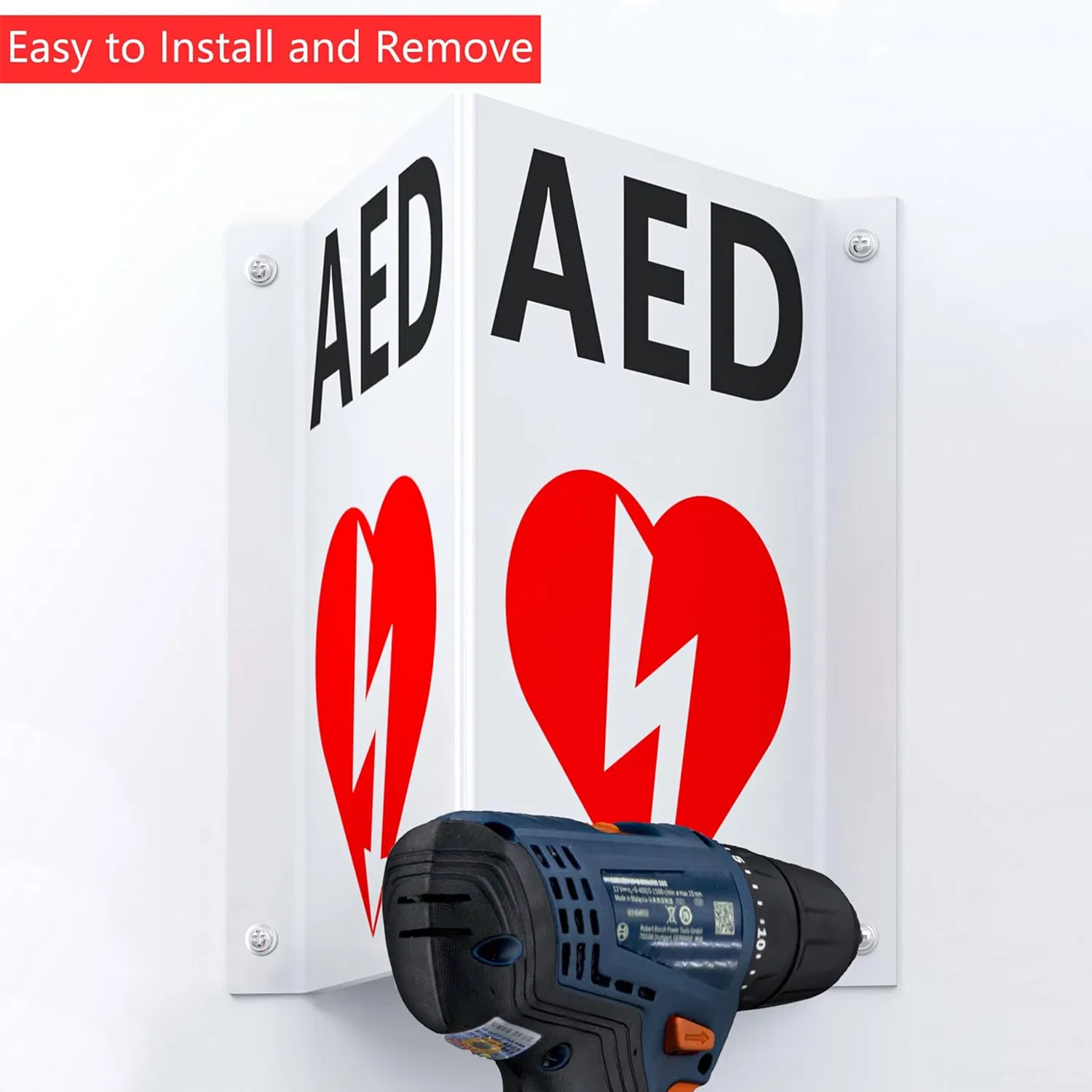 Versatile Aed Projecting Signs for Public Area Mounting