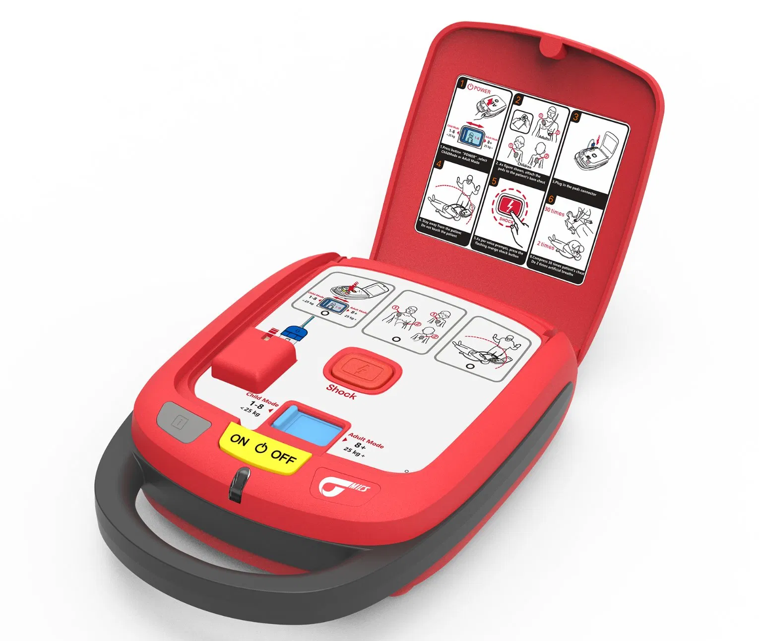 Automatic External Defibrillator (AED) with CE, ISO13485, FSC, Adult/Pediatric Compatible Pads, Bluetooth