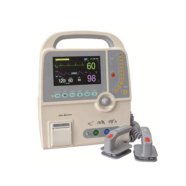 7-Inch TFT LCD Colour Display Screen Emergency Medical Defibrillator Monitor Manual External Biphasic Synchronous/Asynchronous