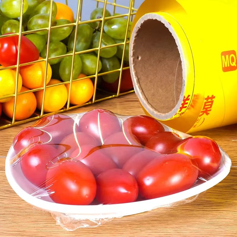 Food Grade PVC Food Cling Film High Quality Clear Transparent Waterproof Soft Plastic Jumbo Roll Wrapping Stretch Film Packing Material for Food Packaging