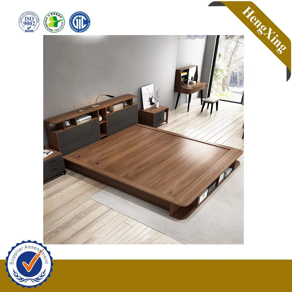 Wooden Used Home Hotel Bedroom Furniture Set Mattresses MDF Double Single Adult King Bed