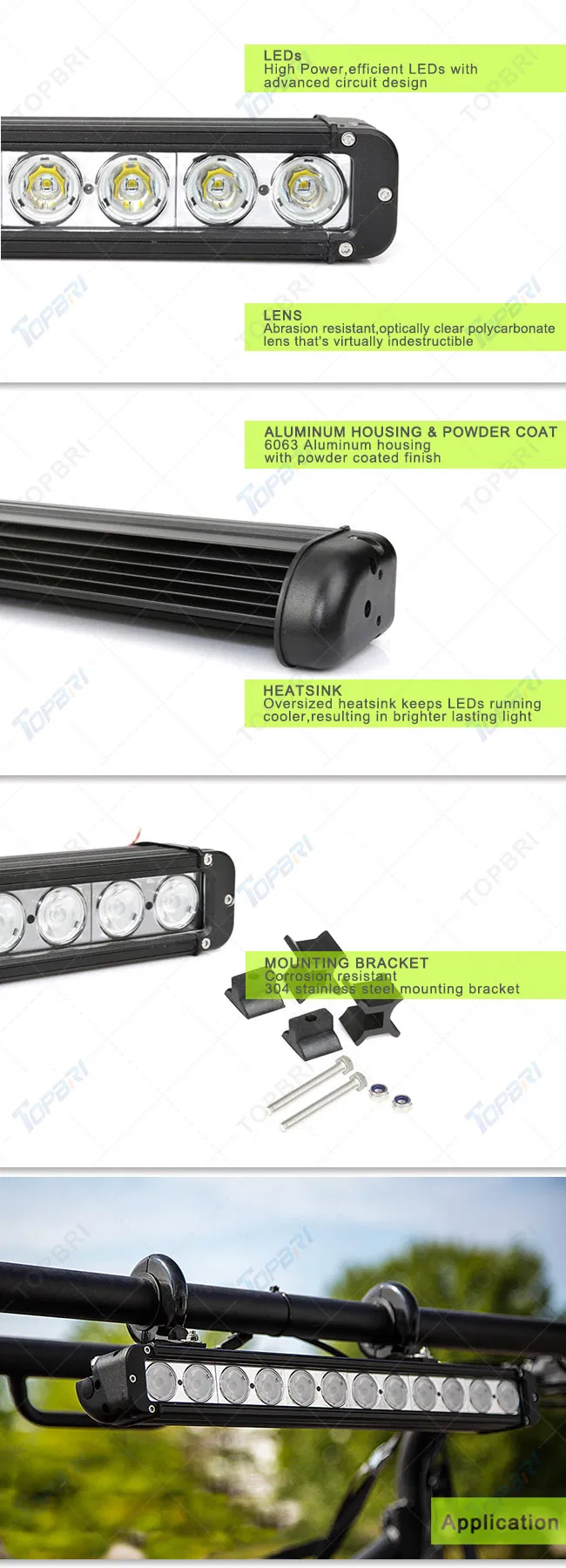 LED Work Light Bar Detailed View