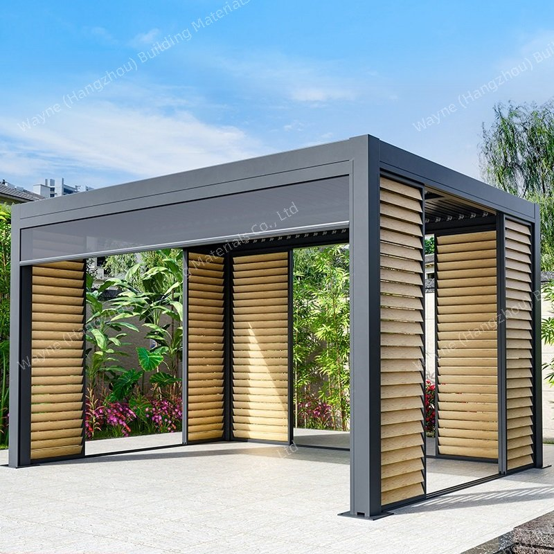 Outdoor Water Proof Pergola Roof Aluminium Pergola Kit Bioclimatic Aluminum Louvre Pergola