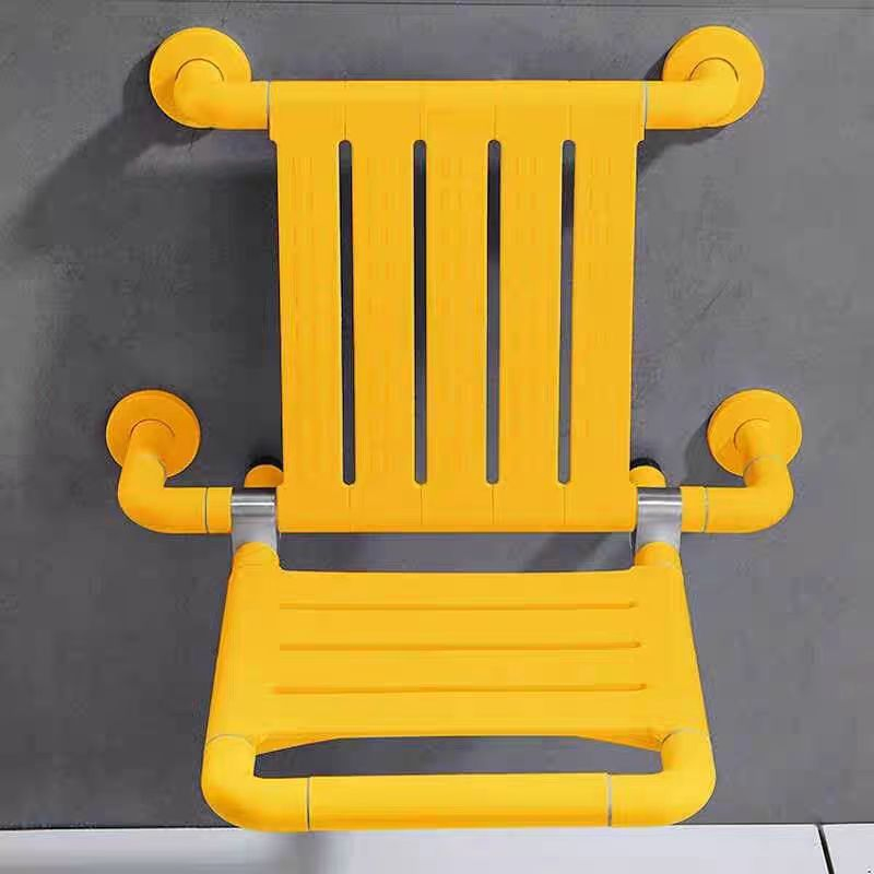 White Lightweight Folding Shower Bench with Supportive Backrest