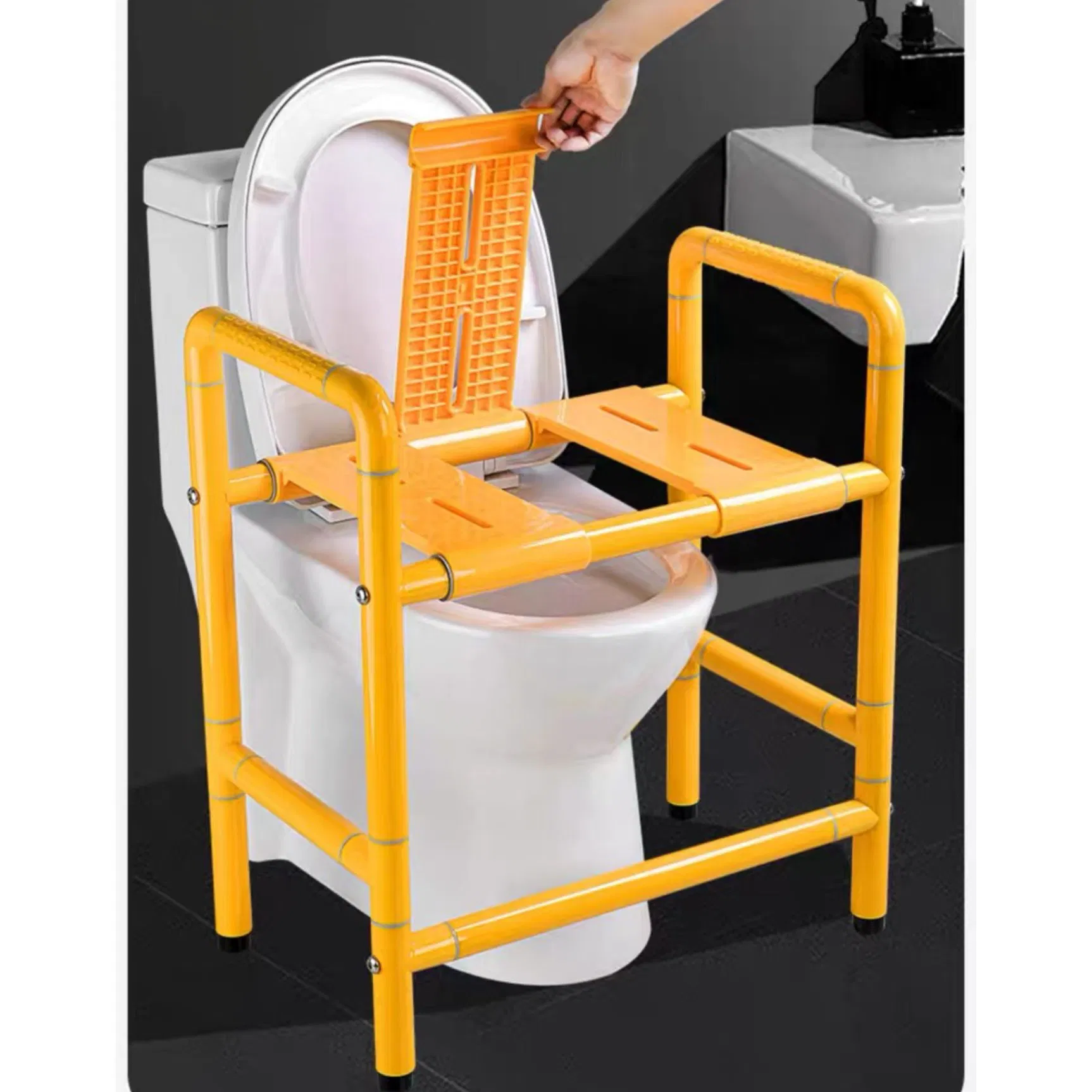 Premium White Mobile Shower Chair with Comfortable Armrests