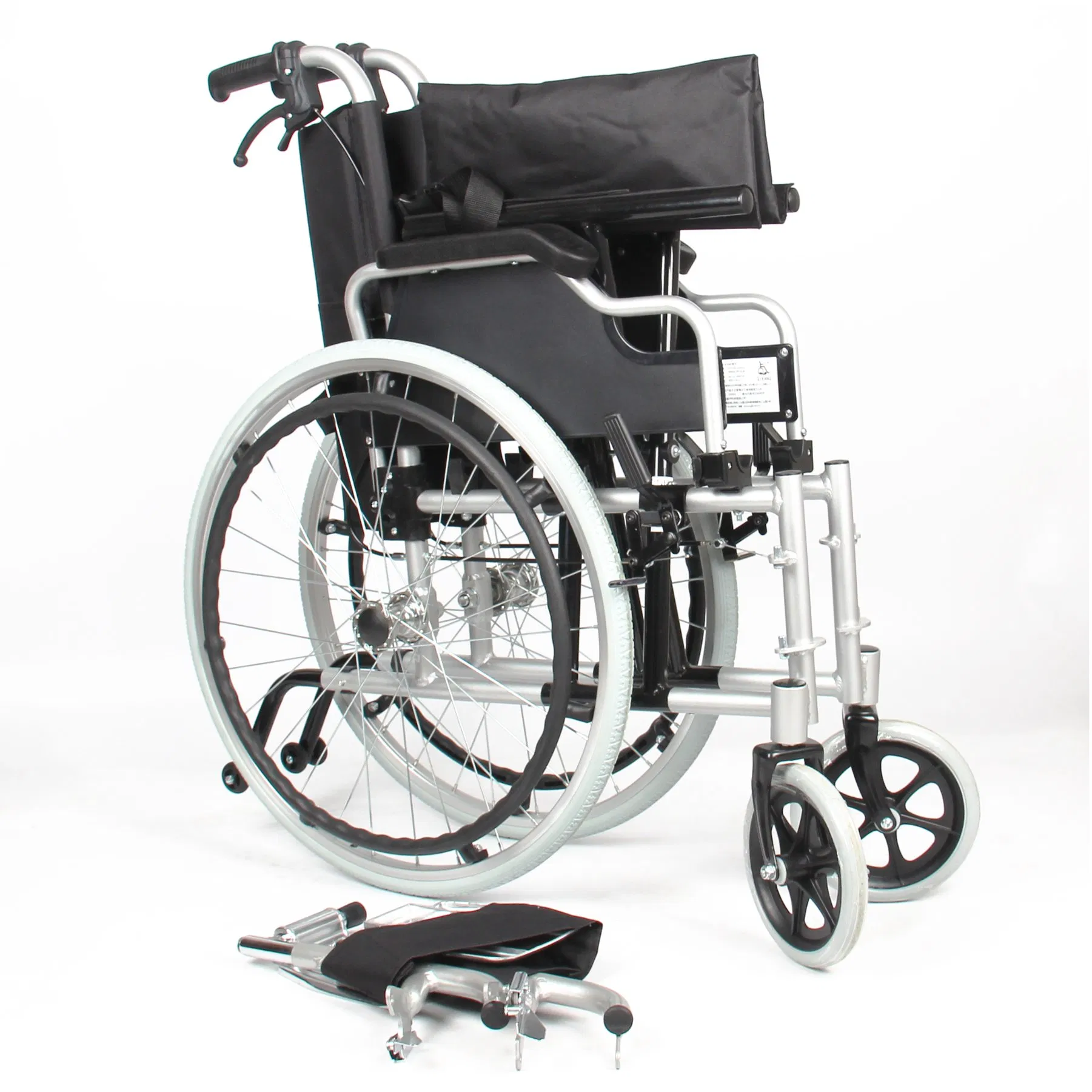 Foldable Compact Aluminium Manual Wheelchair for Adult Easy Maneuver