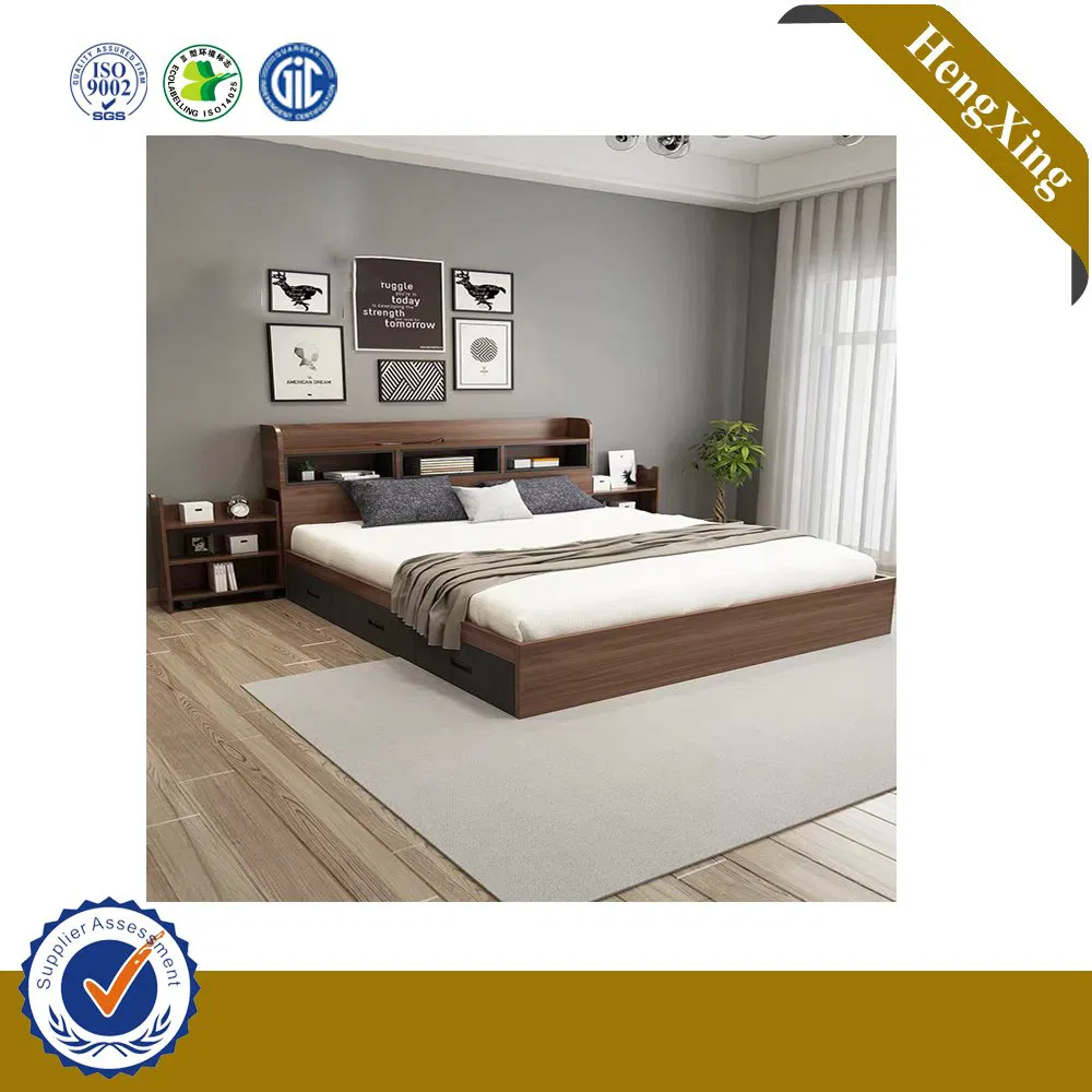 Wooden Used Home Hotel Bedroom Furniture Set Mattresses MDF Double Single Adult King Bed