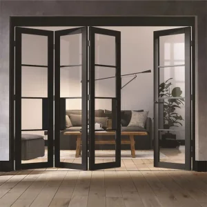 OUNA NFRC AS2047 Home Decoration Bifold Doors Customizable Thermal Break Aluminum Double Glass Accordion Honeycomb Folding Door