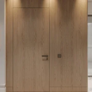 OUNA Luxury Aluminum Wood Interior Door for High End Villa and Apartment Projects Offers Custom Modern or Classic Style
