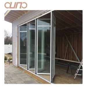 OUNA Residential House Apartment Door Free Design Double Glass Bi-Folding Door Exterior Interior Accordion Door
