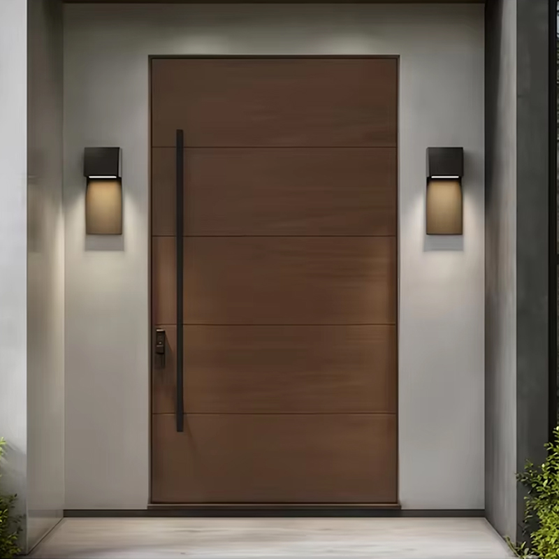 OUNA Custom Aluminum Front Entry Door Modern Exterior Main Door for Residential House Security Fireproof Design NFRC Certified