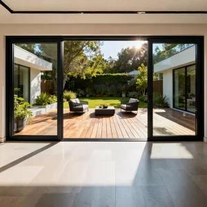 OUNA CE ISO Villa Outdoor Aluminum Alloy Low E Glass Slide Door Modern Patio Double Glazed Energy Saving Sliding Doors