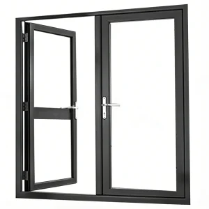 OUNA French Design Aluminum Alloy Glass Exterior Entry Door Push-Pull Opening Windproof Stainless Steel Screen 5-Year Warranty