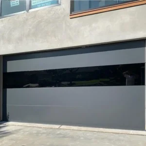 OUNA Modern Flush Mount Sectional Garage Door Sleek Aluminum Design Automatic Opener for Contemporary House Custom Size