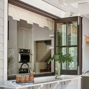 OUNA Small Space Solution Aluminum Vertical Folding Window for Apartment Balcony Maximizes Usable Area and Brings in Breeze
