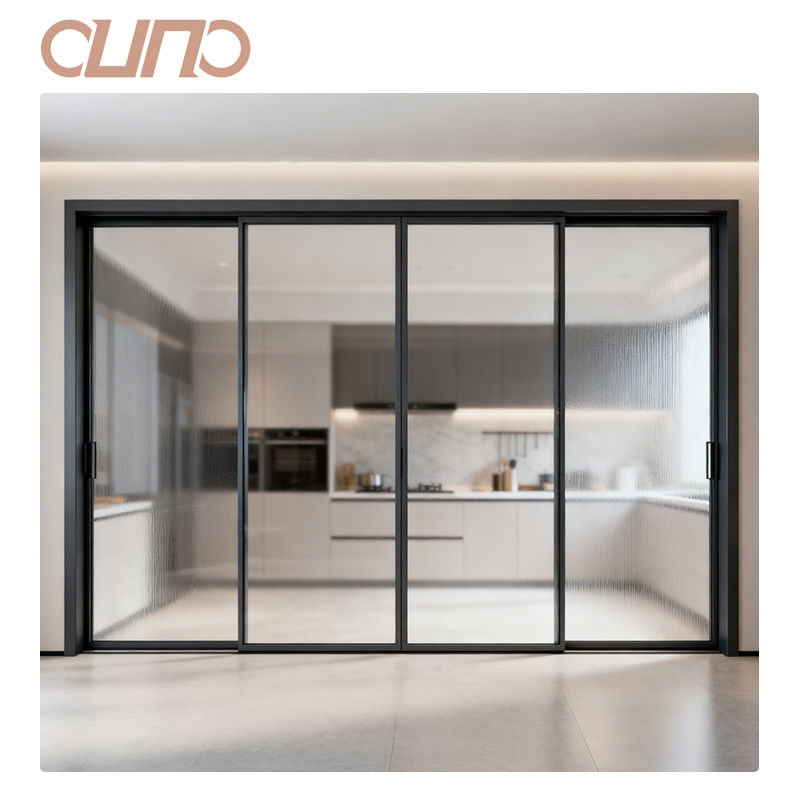 OUNA NFRC ISO Home Exterior Aluminum Alloy Low E Glass Slide Door Large View Double Glazed Soundproof Sliding Doors