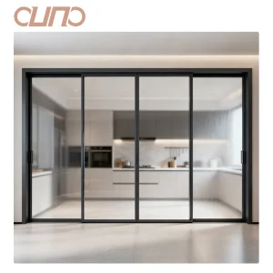OUNA NFRC ISO Home Exterior Aluminum Alloy Low E Glass Slide Door Large View Double Glazed Soundproof Sliding Doors