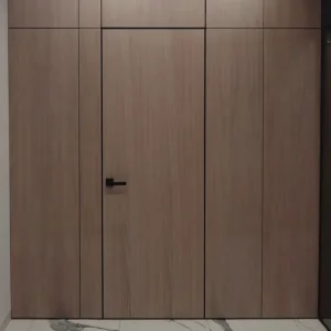 OUNA High Quality Thermal Break Aluminum Wood Composite Door Energy Saving and Soundproof for Luxury Villa Project Custom Size
