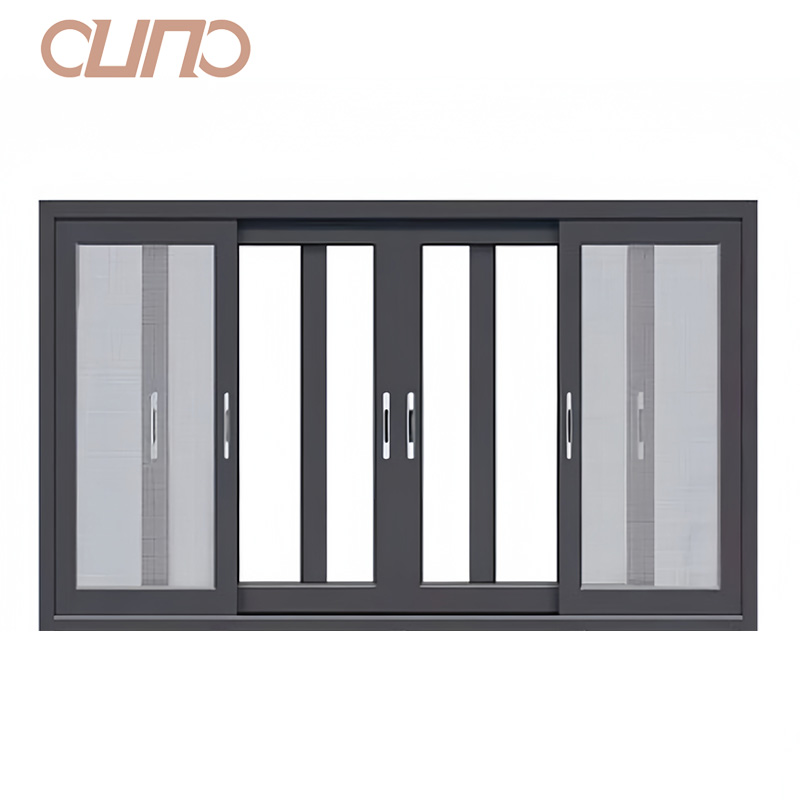 OUNA AS2047 NFRC Simple Design Hurricane Impact Window Soundproof Double Glass Energy Efficient Aluminium Sliding Windows