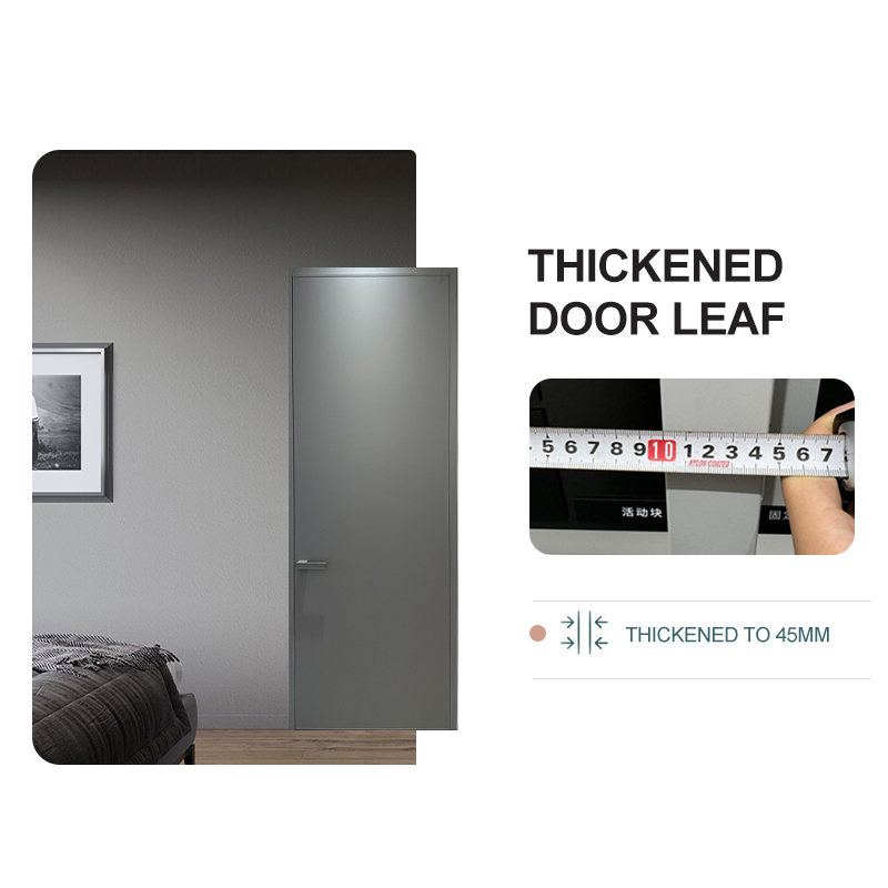 OUNA Minimalist Indoor Ecological Aluminum Honeycomb Wooden Frameless Door Interior Painting Invisible Hidden Door